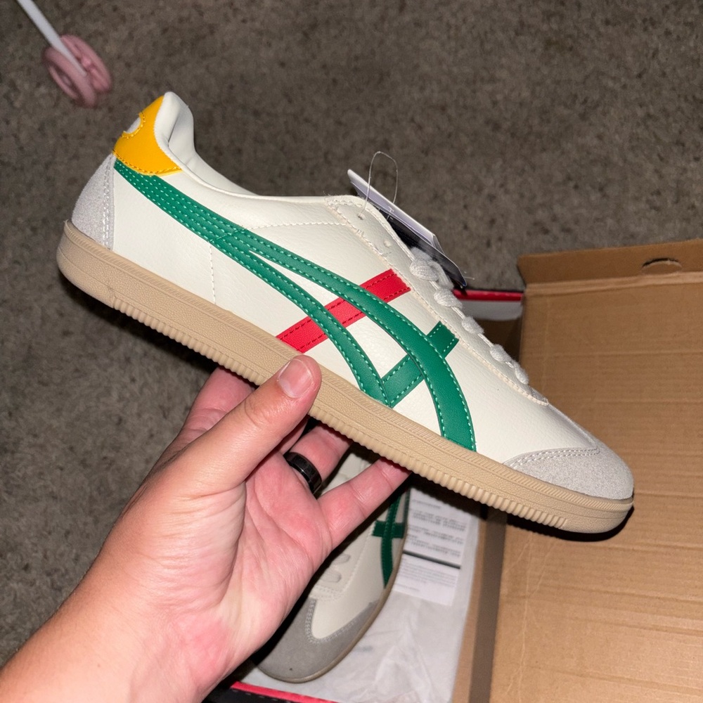 Onitsuka Tiger by Asics Cream and Green Sneakers